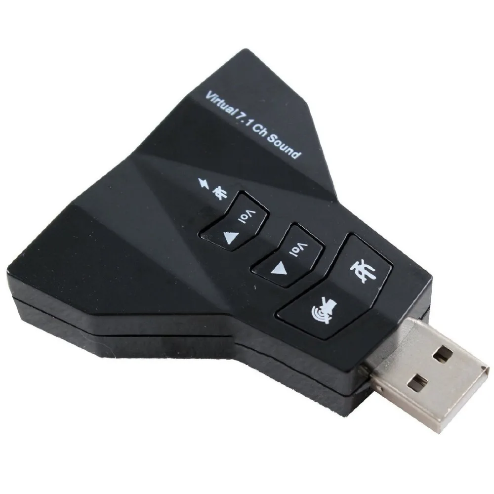 7 1 канальный USB 2 0 внешняя звуковая карта с двойной 3 5 мм гарнитурой и микрофоном
