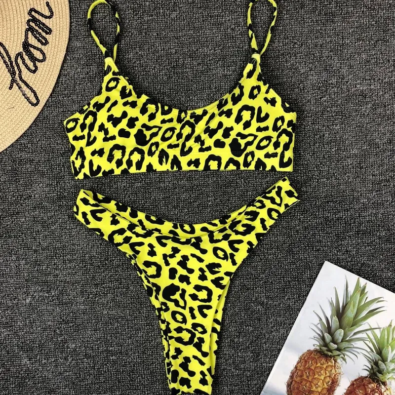 Bikini 2019 Women Push Up Leopard Set Bra Padded Strapless Swimwear Bandage Lady Swimsuit Bathing Suit | Спорт и развлечения