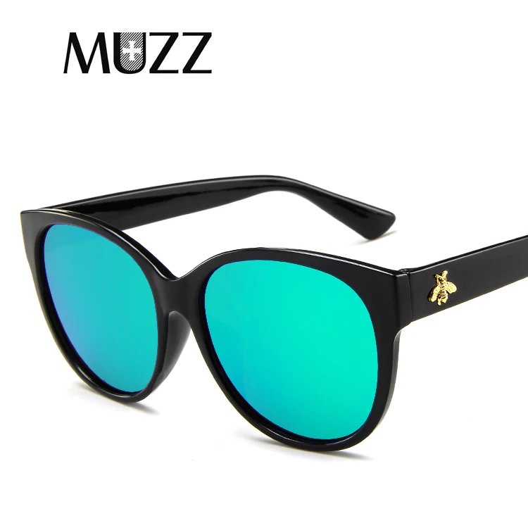 MUZZ корейские Солнцезащитные очки женские плоские верхние очки Sqaure Lunette женские роскошные брендовые черные солнцезащитные очки с заклепками - Цвет линз: Зеленый