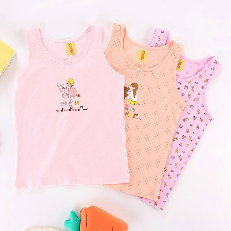 3 шт./лот Летний жилет для девочек футболка хлопковый топ без рукавов детская