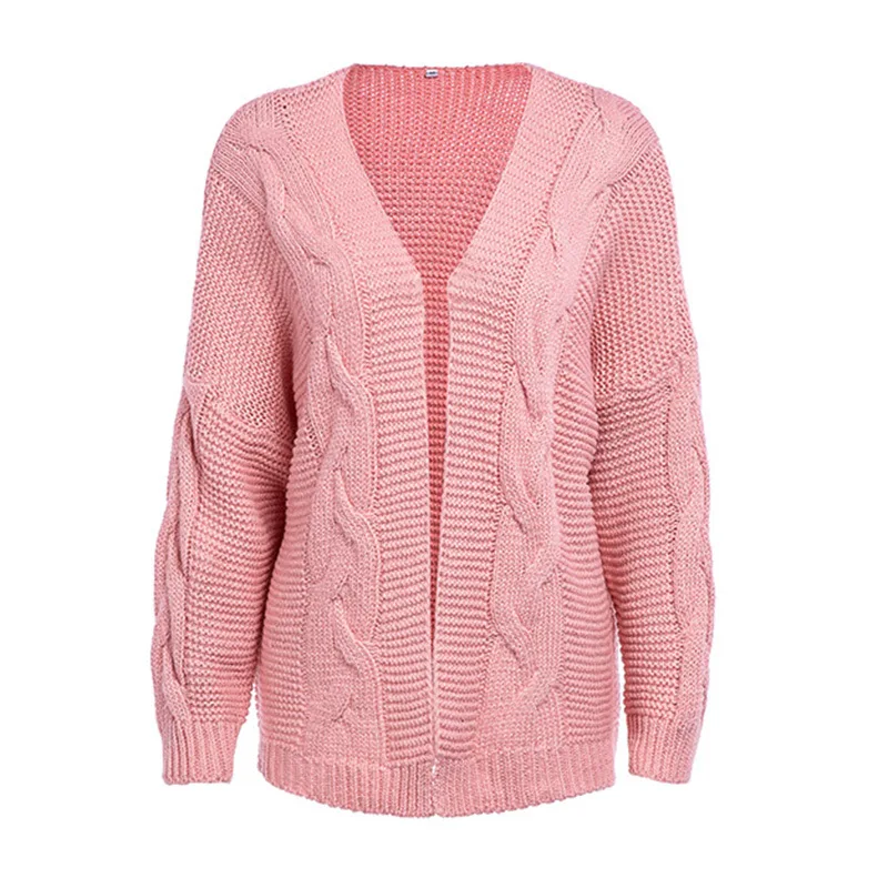 Autumn Winter coat sweater cardigan Wild thick stick needle twist loose knitted lazy women's jacket |