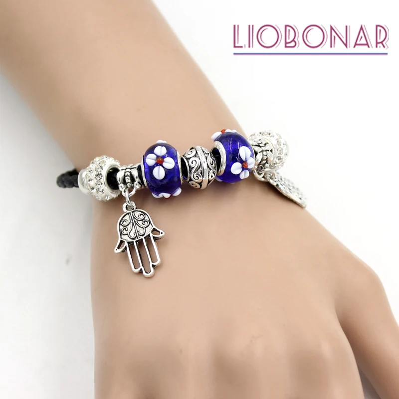 10 шт. оптовая продажа синие бусины из муранского стекла|bracelets for|braided leather braceletleather