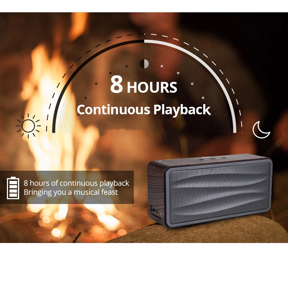 Divoom ONBET 500, Беспроводная Bluetooth колонка, Ретро стиль, антикварная, HiFi, для дома, высокая мощность, для улицы, сабвуфер, под дерево, звук, 3d, объемный