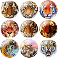 tafree hot sale 1pcs 25mm glass tiger pattern flatback camo diy cabochon dome jewelry charms for pendant setting