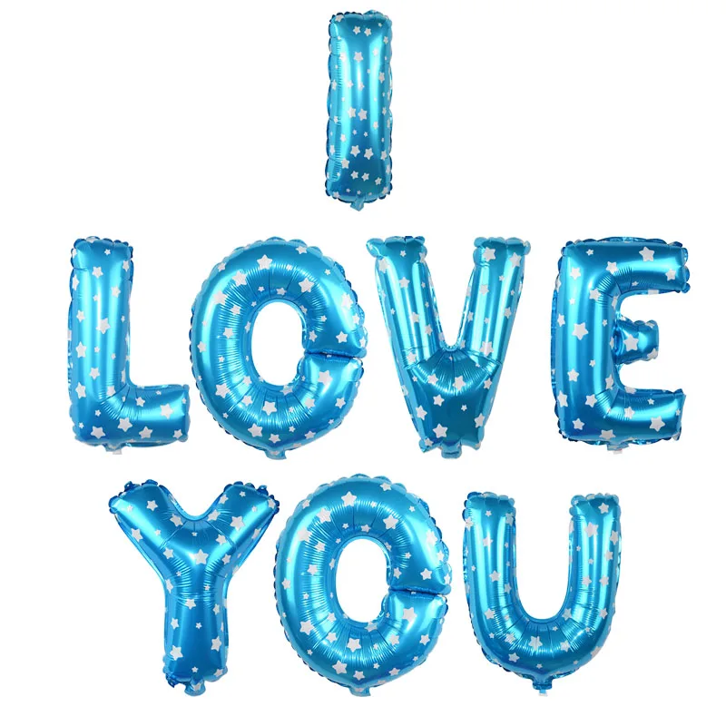 16 дюймовые воздушные шары с синим алфавитом из фольги для дня рождения вечерние