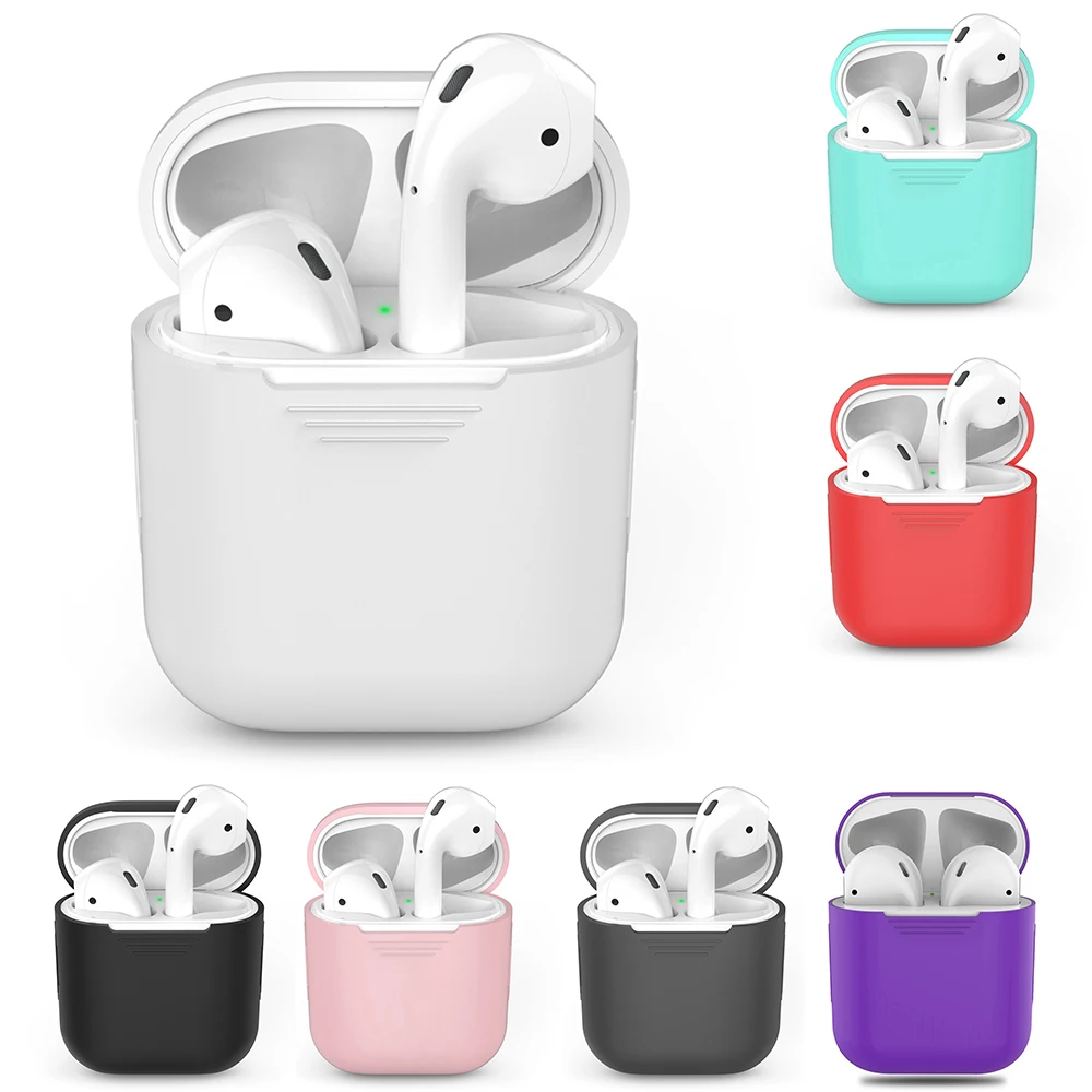 Силиконовый чехол для беспроводных Bluetooth наушников AirPods из ТПУ защитный Apple