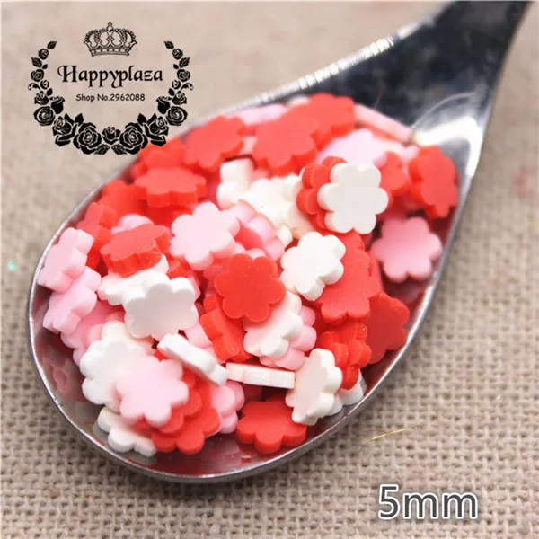 flower 30g 30 г смешанные цвета Полимерная глина сердце/звезда/цветок/лук/снежинка/круглый/кости ломтик/гранулированный для телефона чехол/хлеб крошки DIY - Цвет: flower 30g