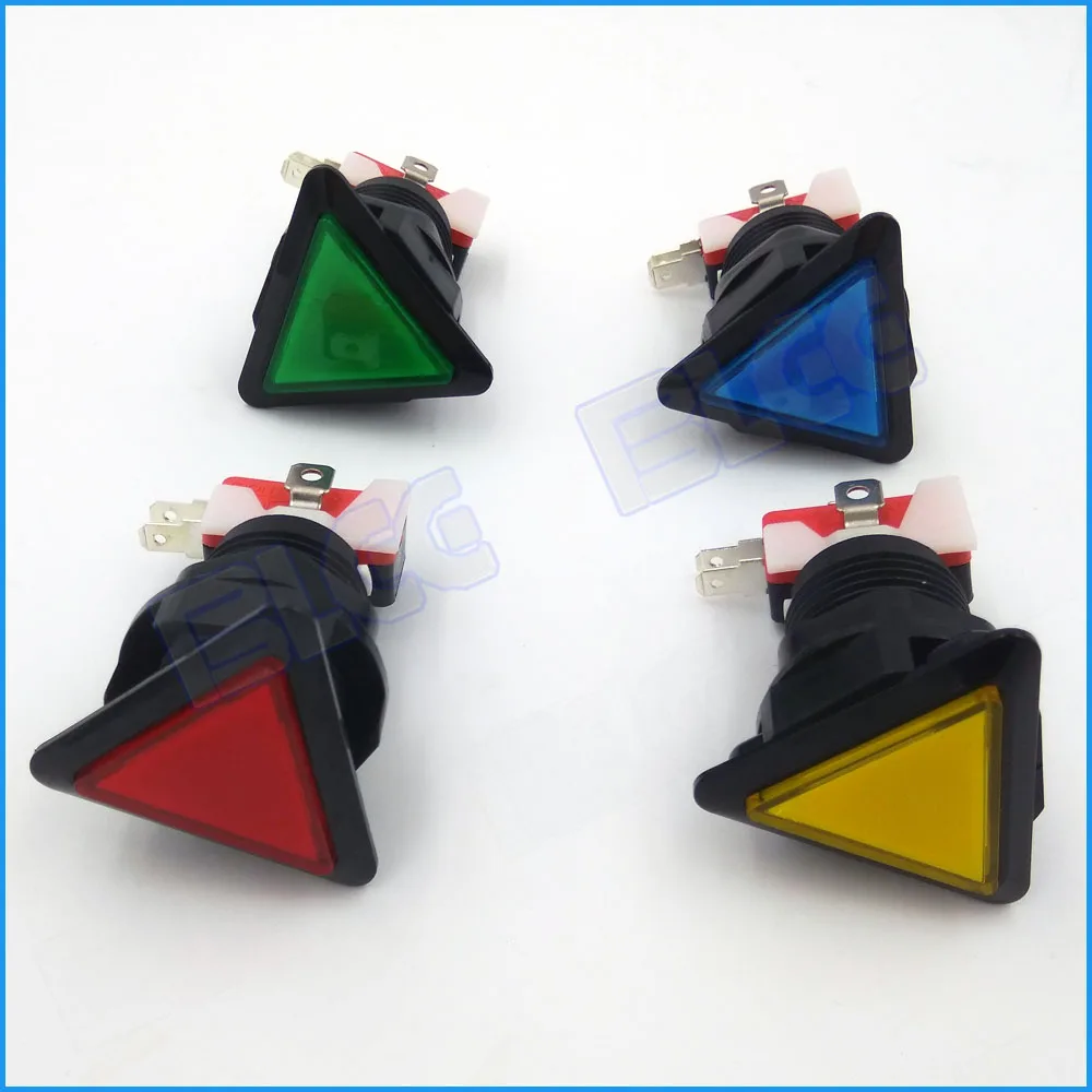 39 мм треугольная аркадная кнопка переключатель LED мгновенная с подсветкой