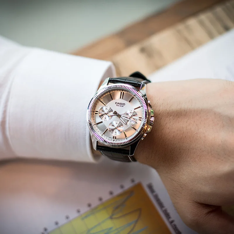 Casio Часы Указатель серии кварцевые мужские часы MTP-1375L-7A