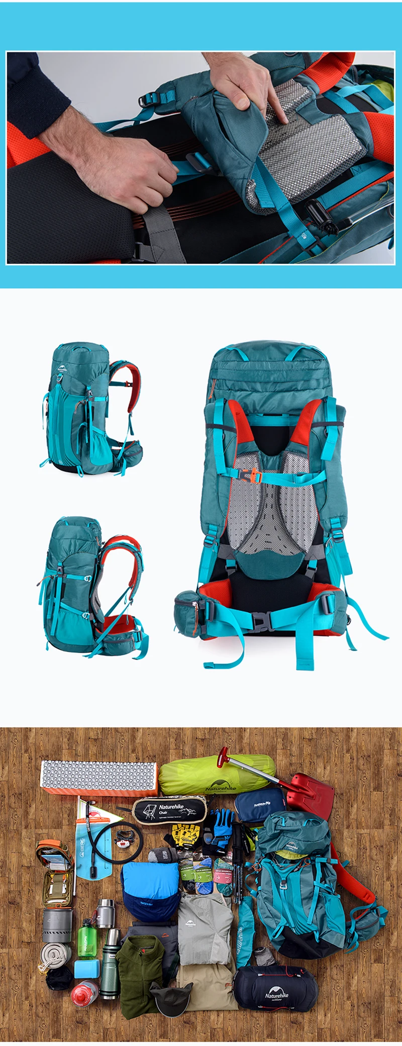 Naturehike Сверхлегкий Профессиональный альпинистский рюкзак большой емкости походный рюкзак водонепроницаемые сумки для альпинизма