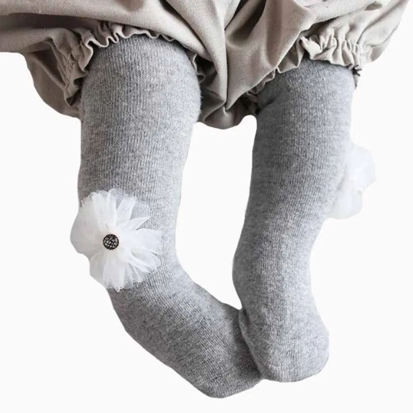 Осень-зима новые детские колготки для девочек леггинсы из чесаного хлопка с