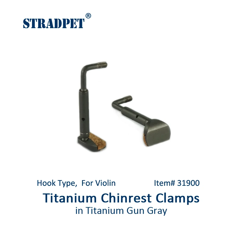 STRADPET титановые зажимы chinest, винты chinest из титана Bright и Gun Gray, Тип крюка, для скрипки - Цвет: Titanium Gun Gray