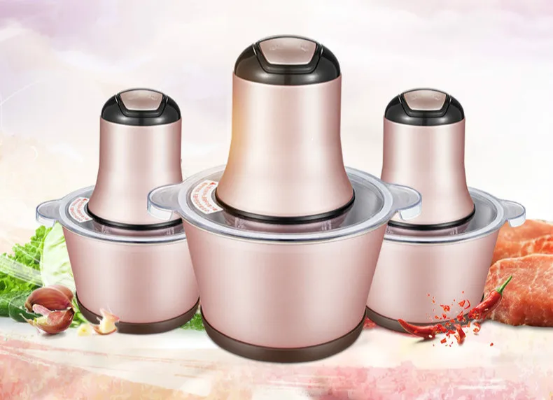 

Meat Grinders 2.2l color steel grinder USES electric shredded stainless small minced garlic paste for commercial NEW