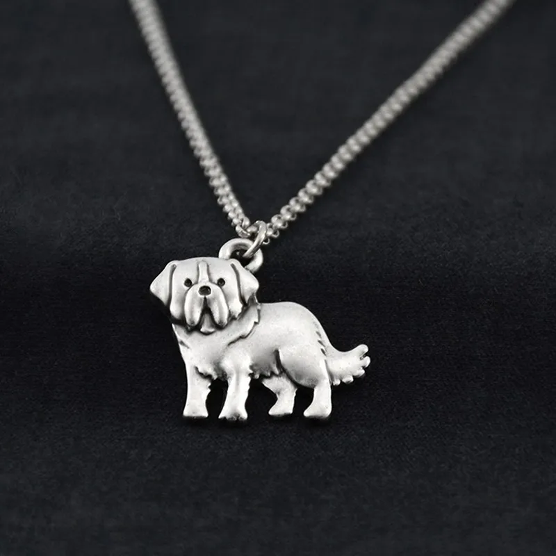 Длинное ожерелье с подвеской в стиле хиппи винтажное аниме Сен-Бернар собаками