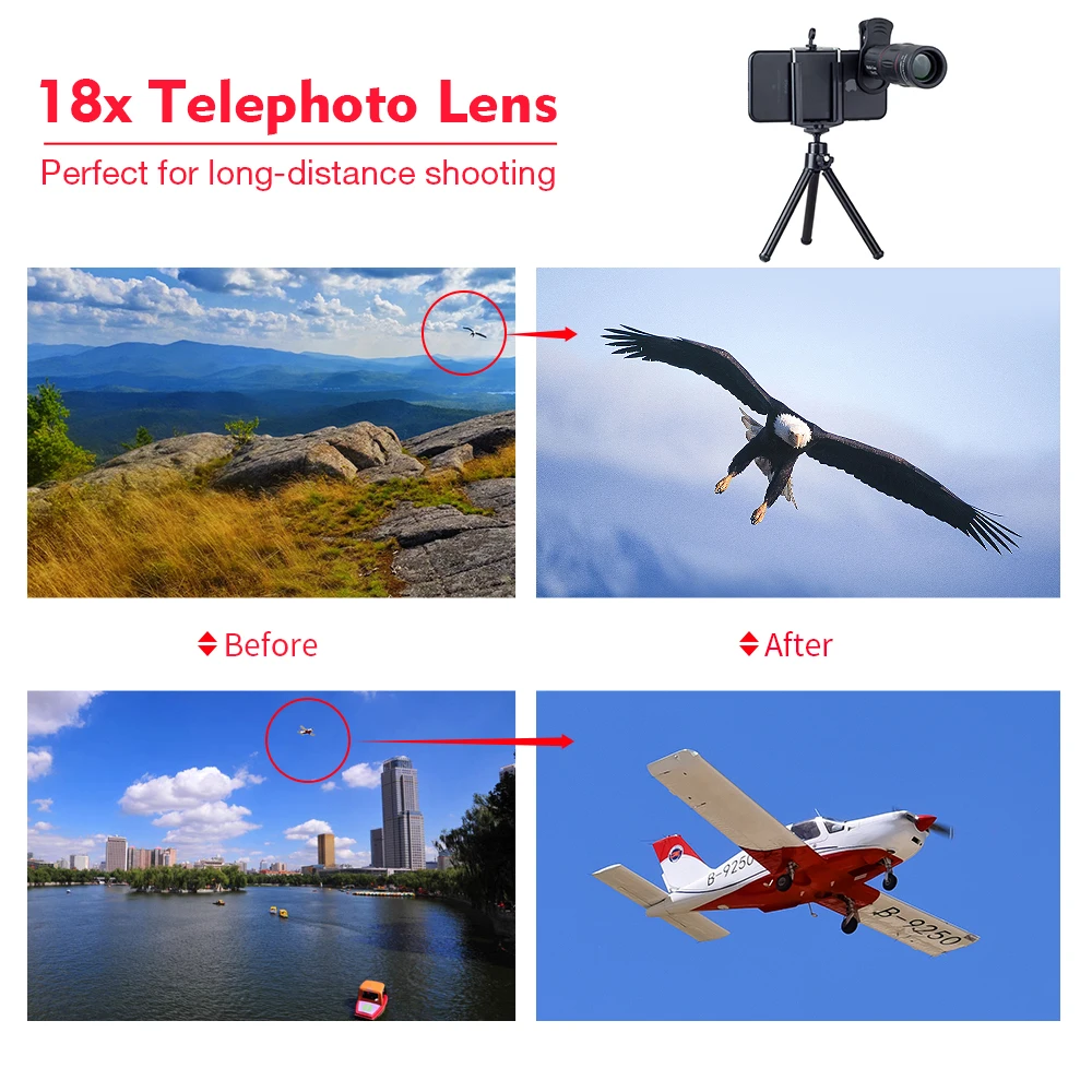 apexel 18x telescope zoom lens monocular mobile phone camera lens for iphone samsung smartphones for camping hunting sports free global shipping