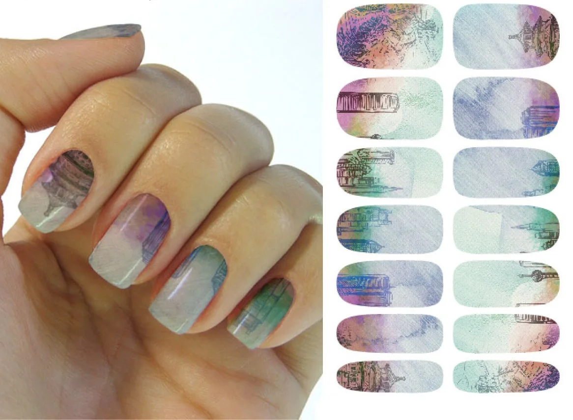 10 шт. набор переводятся с помощью воды Фольга нейл арта Стикеры розовый фруктовый