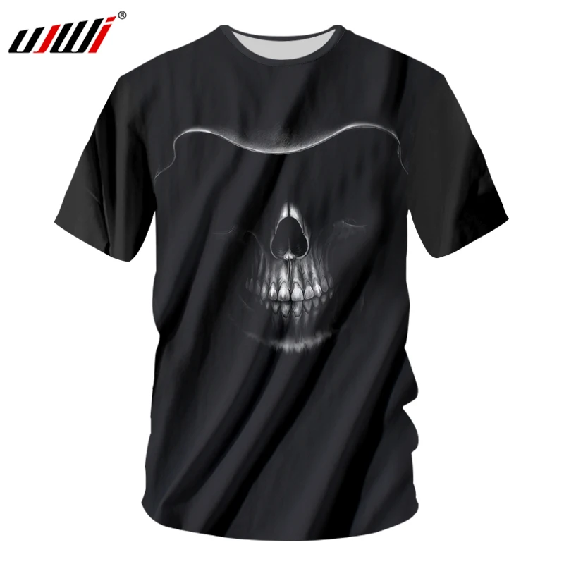 UJWI 3D принт ужас монстр в темноте футболки забавные крутые черные летние унисекс