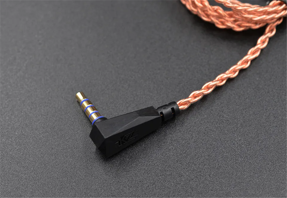 KZ оригинальные наушники кабель бескислородная медь розовое золото 0,75 мм 2Pin обновление наушников провод для KZ AS10 ZS10 ES4 ZST ZSR BA10