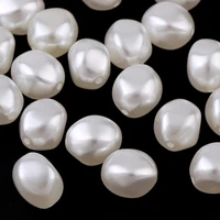 50glot ivory abs imitation pearl beads heart irregular smooth perforated for jewelry making arts crafts apparel sewing beads
