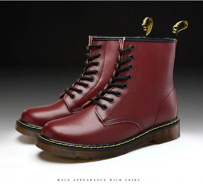 Ботинки для влюбленных; doc martins; Ботинки martin в британском стиле в винтажном стиле; классический костюм унисекс; Ботинки martin из натуральной кожи; мужские Shoes35-45 в байкерском стиле на толстом каблуке