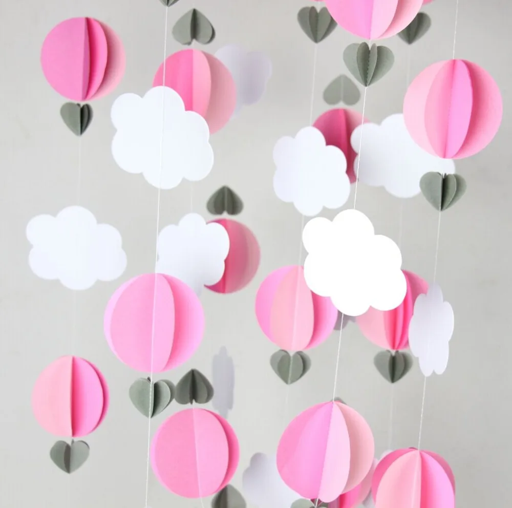 2 шт. воздушный шар гирлянда декор для комнаты (5 футов в длину на прядь) розовый