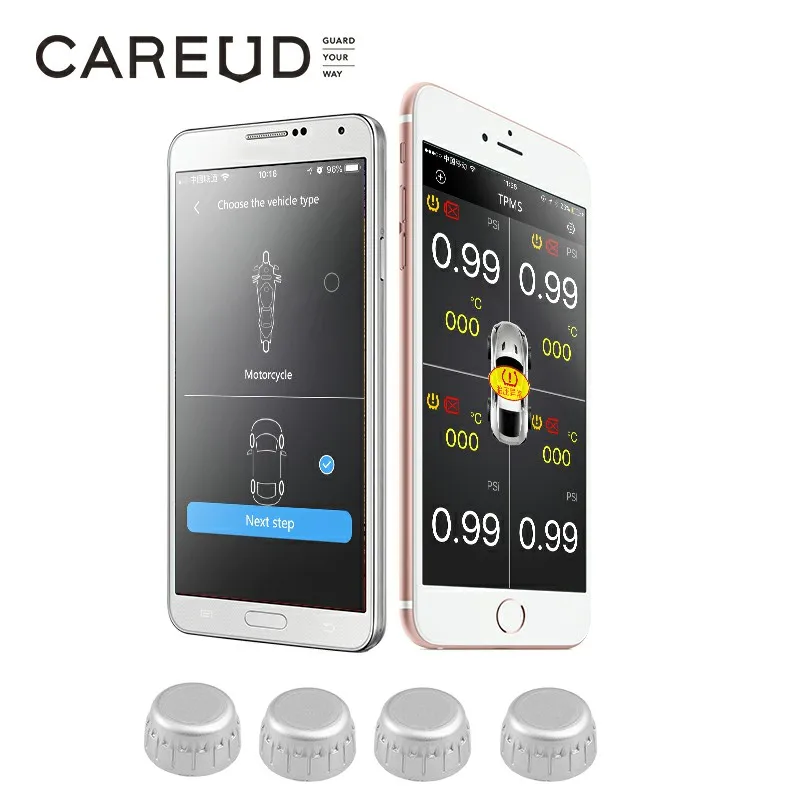 CAREUD Универсальный Tpms автомобильный монитор давления в шинах Bluetooth система