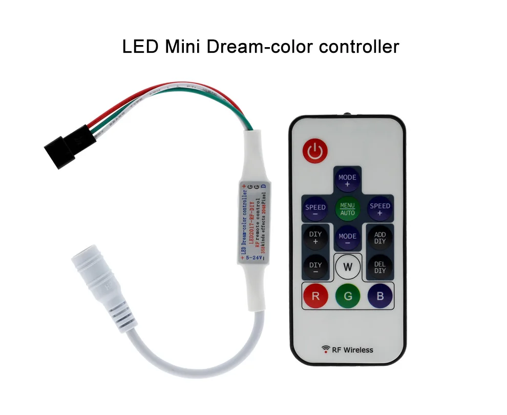 RGB WS2812B WS2811 SK6812 светодиодный контроллер с 14 клавишным радиочастотным RGBW