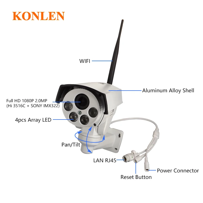 Camhi 1080P PTZ IP камера наружная Водонепроницаемая wifi 5X оптический зум 2MP Full HD sony IMX323 322 камера наблюдения безопасности Пуля Onvif