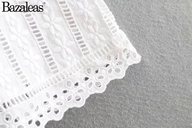 Bazaleas летнее платье с коротким рукавом vestidos винтажное миди завязками спереди и