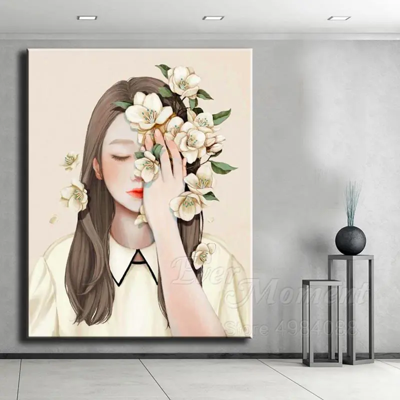 Алмазная живопись с девушкой Ever Instant полная выкладка вышивка крестиком украшение