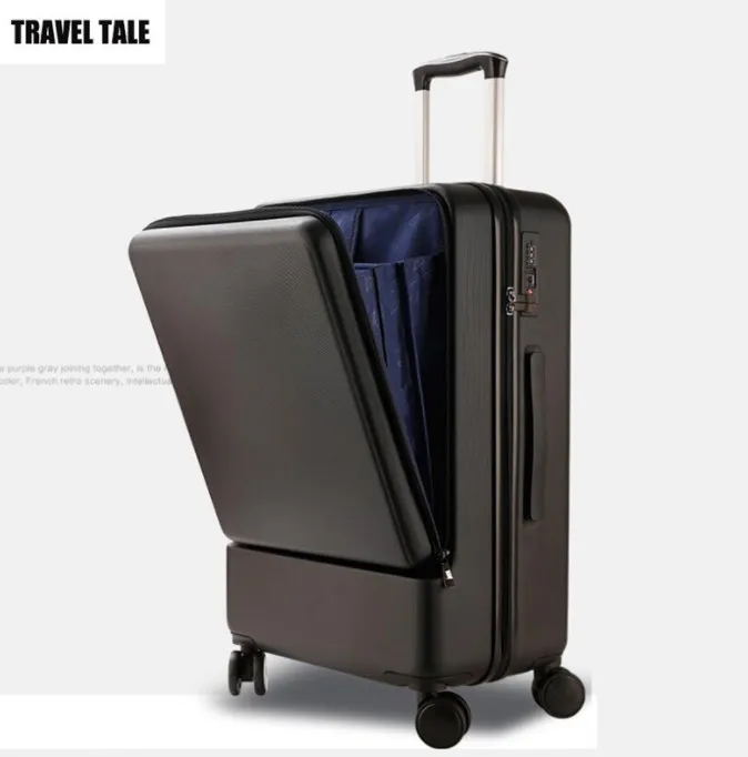 BLACK 20 INCH Travel tale 20,24 дюймов обувь для мужчин и женщин бизнес чемодан ноутбук spinner Сумки на колёсиках из АБС-пластика - Цвет: BLACK 20 INCH