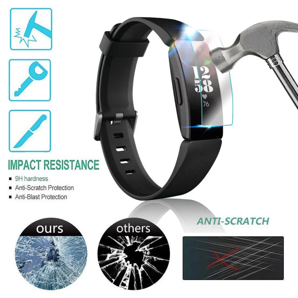 3/5PCS Explosion-proof Transparent Pet Screen Protector Film ForFitbit Inspire Watch PET Automatic Bonding 40MR26 | Электроника