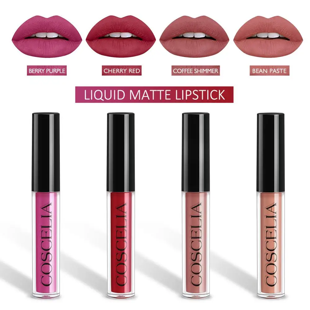 Lipstick 05 COSCELIA 4 цвета набор из помад для водостойкая помада долговечный матовый набор блесков для губ увлажняющая помада макияж - Цвет: Lipstick 05