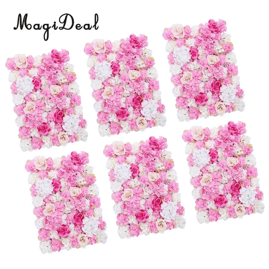 Упаковка из 6 искусственных шелковых цветочных стеновых панелей домашний