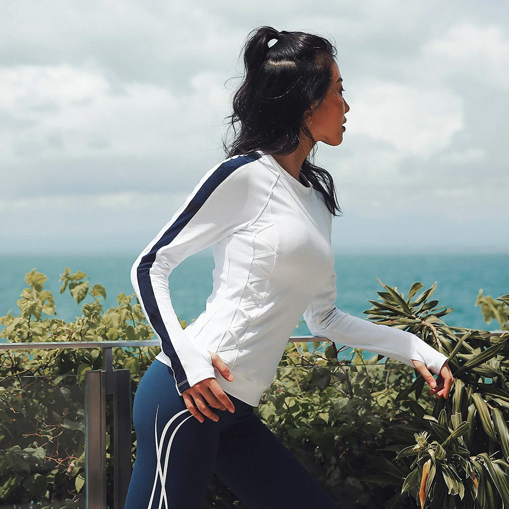 Женская Спортивная одежда для бега ESHINES свитер с длинными рукавами йоги