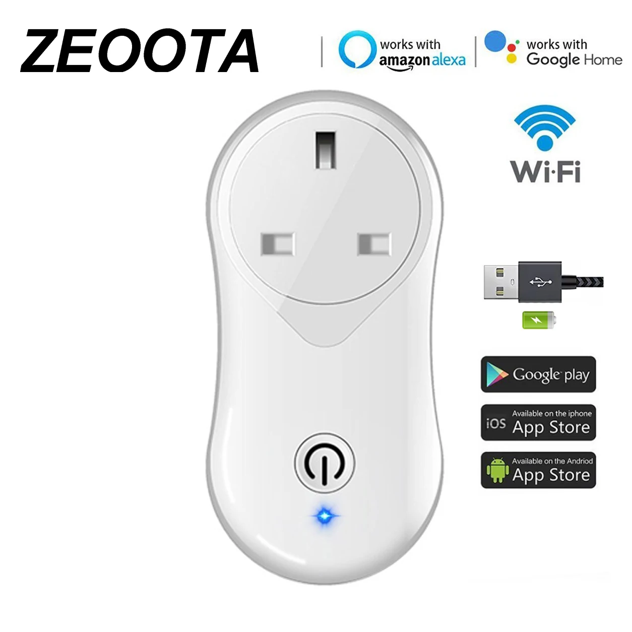 Wi Fi умная розетка с таймером usb портом для зарядки пультом дистанционного