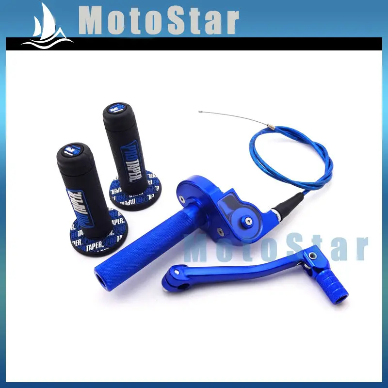 Синий CNC сплав скручивания дроссельной заслонки + кабель ручки складной рычаг