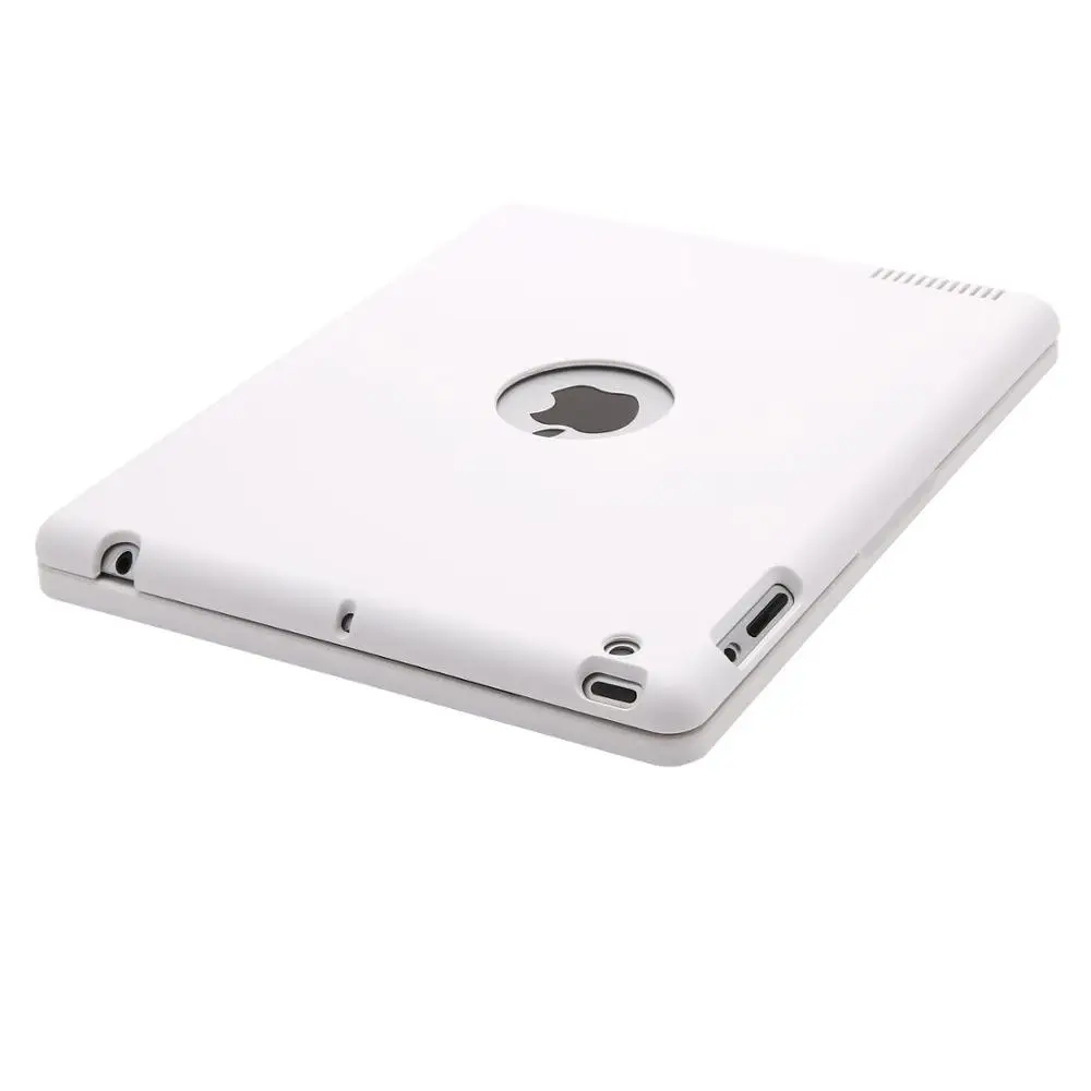 Беспроводной Bluetooth Алюминий клавиатура чехол для IPAD 2/3/4 A1376 A1395 A1397 A1458 A1459 клавиатура 7 цветов подсветка, чехол-книжка - Цвет: For ipad234 white