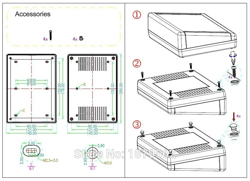 Пластиковый электронный чехол 200*145*63 мм пластиковый корпус сделай сам проектная