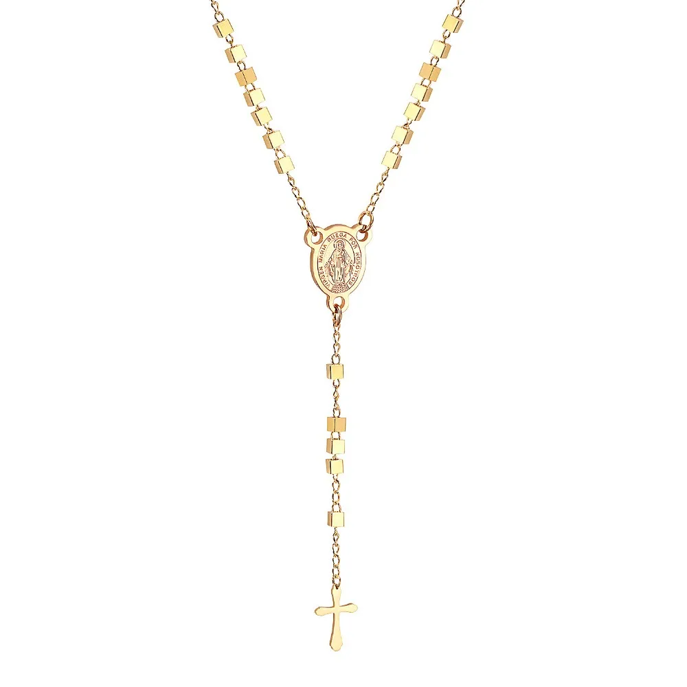 Роскошное стальное ожерелье Jesu с крестом из нержавеющей стали черный/золотой