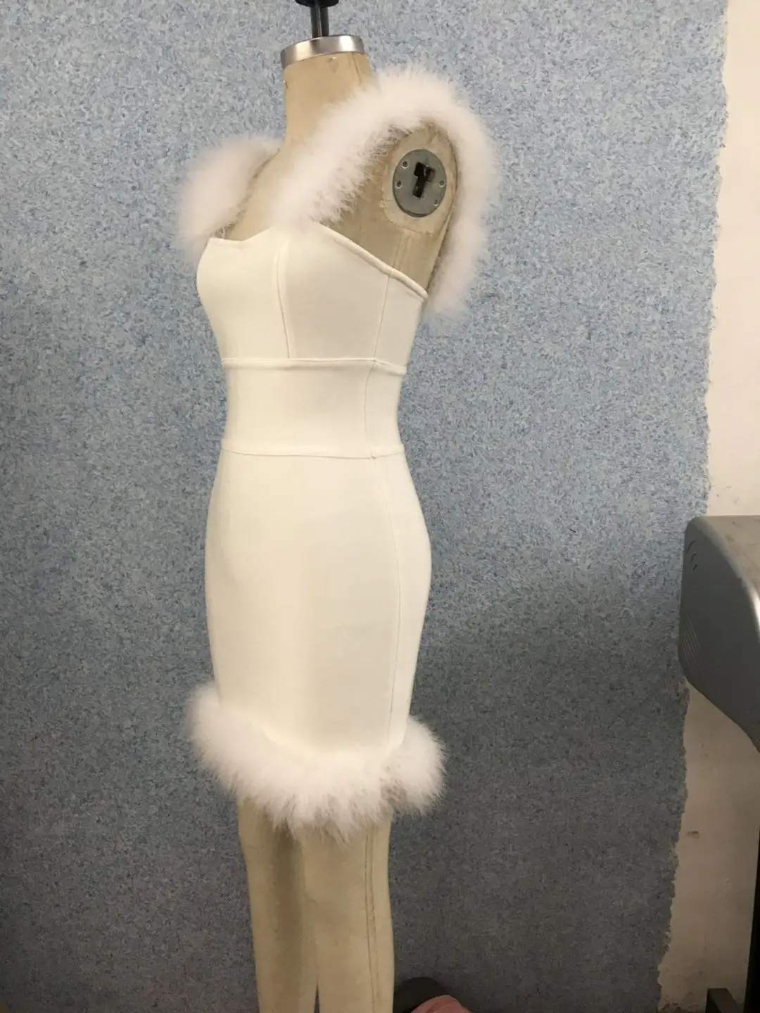 Женское платье стрейч с квадратным вырезом Сетчатое пышными рукавами и