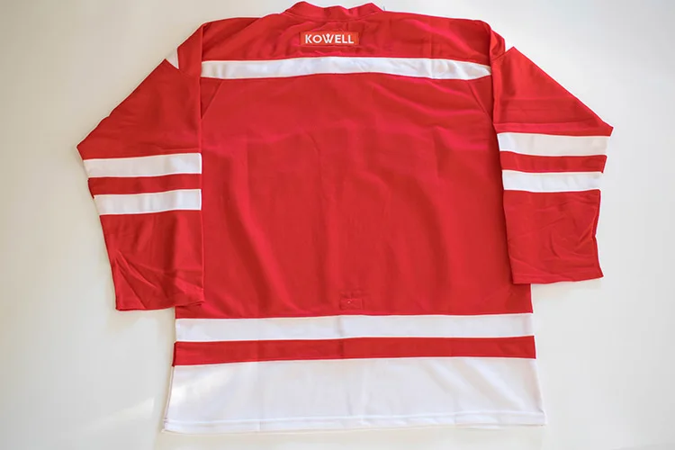 Kowell пользовательские Красный сшитые буквы Бостон Хоккей Джерси с вашим