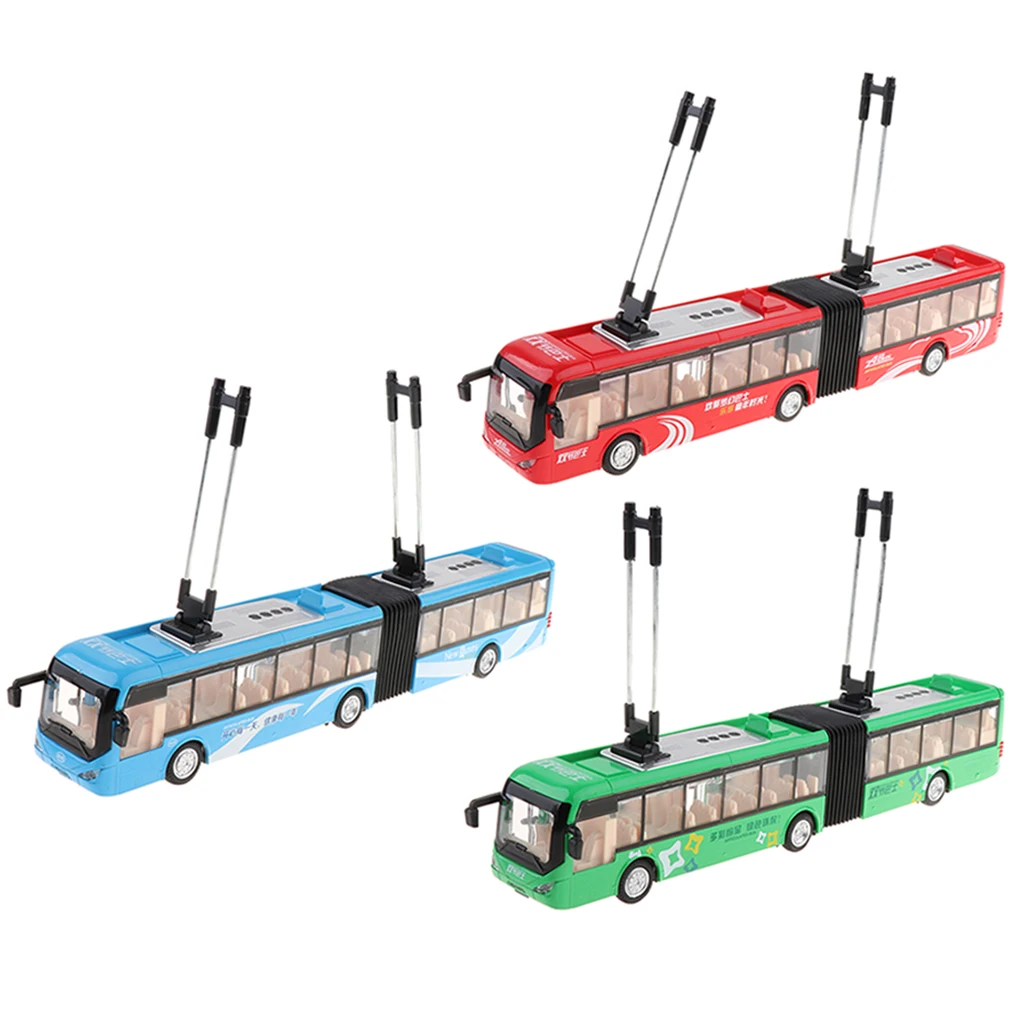 

Large Music & Light Alloy Pull Back City Rail Transit Trolley Bus Toy Kids Children Vehicles Playset Birthday Gifts