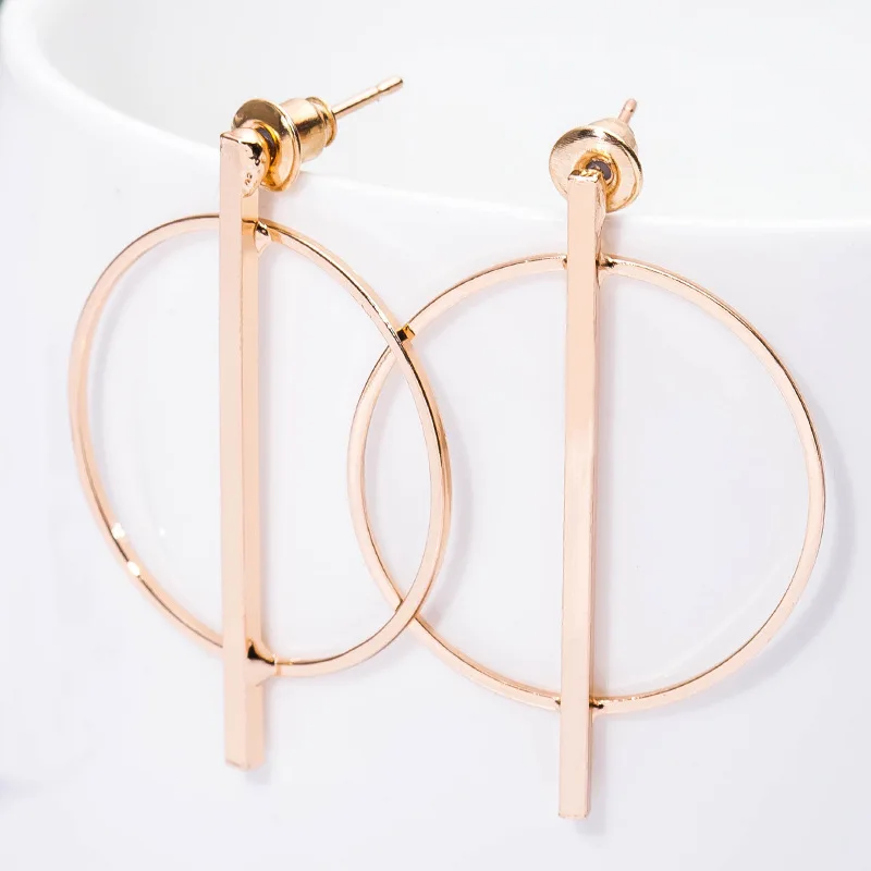 Новинка 2017 круглая металлическая фотография в стиле панк|earring shelf|stud earrings for