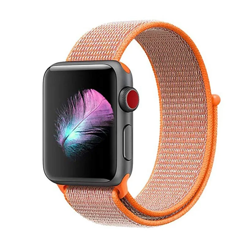 Нейлон тканые запасные браслет ремешок для наручных часов Apple Watch, версии 44/42/40/38 мм дышащий спортивный бесшовный ремешок для наручных часов iWatch серии 4/3/2/1