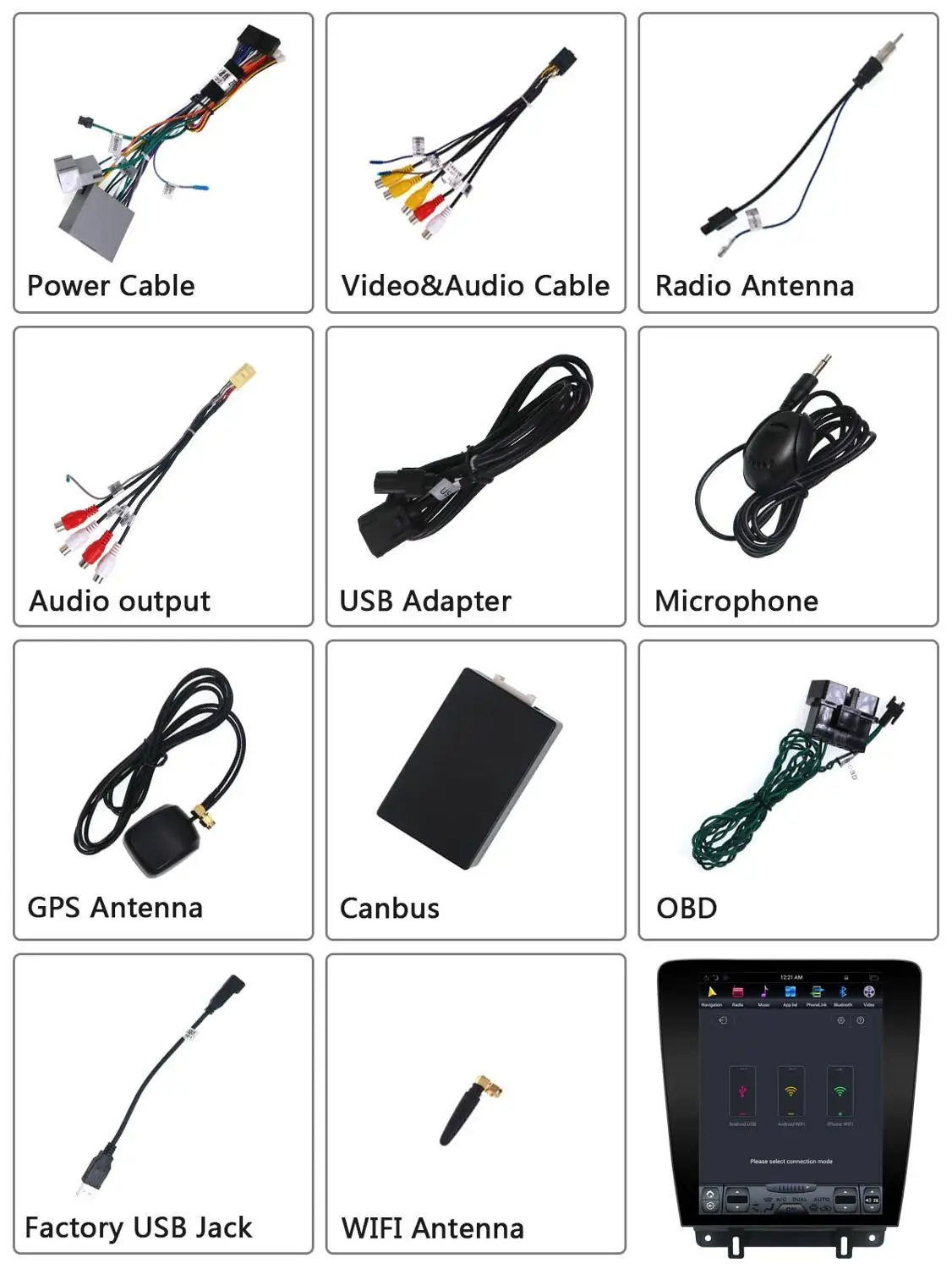 Автомобильный DVD-плеер Tesla с Android 12 дюймов GPS-навигация для Ford Mustang 2010-2014
