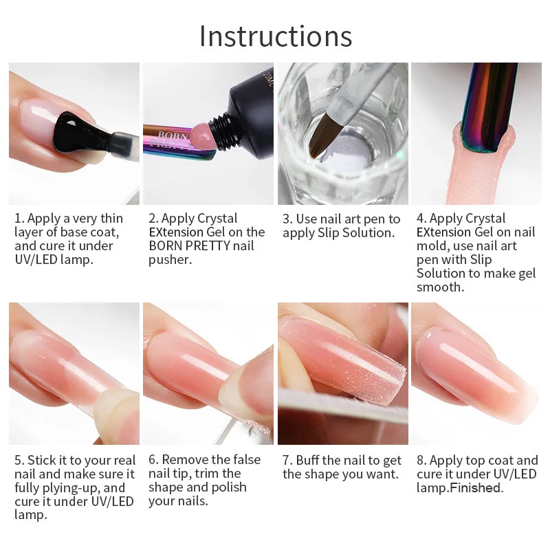 BORN PRETTY 20 мл термальный полигель-лак для наращивания строительный палец 2 слоя