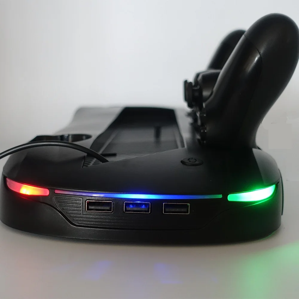 PS4/PS4 Slim/PS4 PRO вертикальная подставка с охлаждающим вентилятором кулер двойной контроллер зарядное устройство зарядная станция для SONY Playstation 4