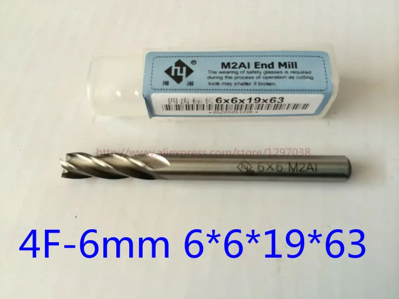 

5PCS Cnc cutter machine tool Super-hard high speed steel M2AL 4flute dia 6mm endmill milling cutter All grinding milling cutter