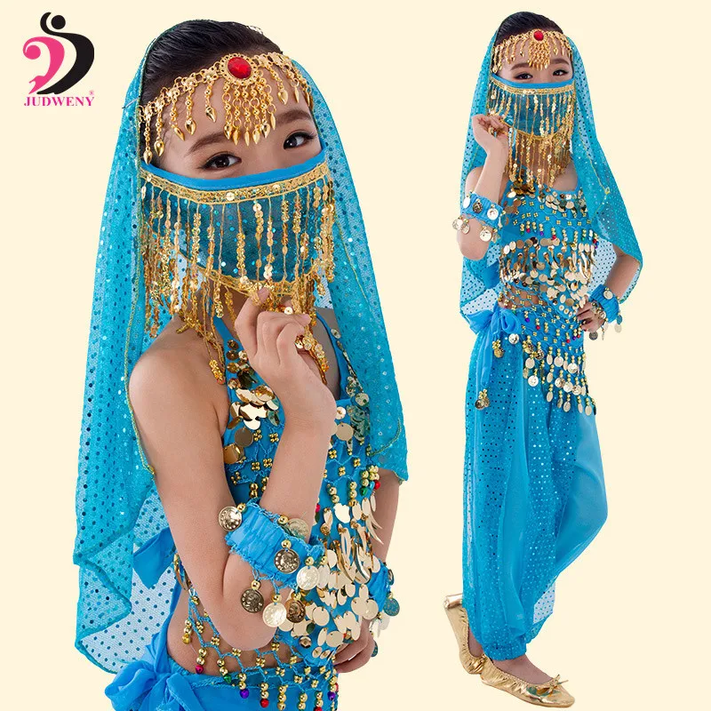 Индийский Детский костюм Bellydance набор костюма для танца живота девочек Болливуд